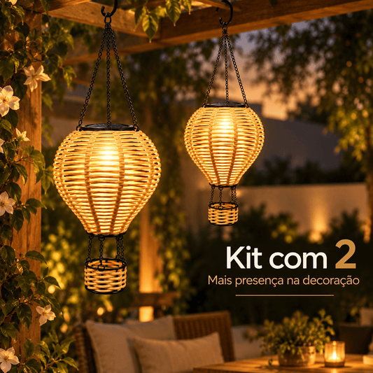 CAPADÓCIA® — Luminária Solar Suspensa para Jardim e Varanda