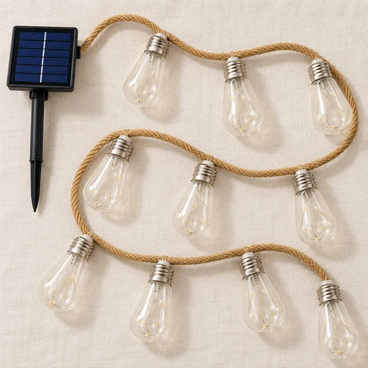 Capri® — Varal de Luzes Solar com Lâmpadas Vintage
